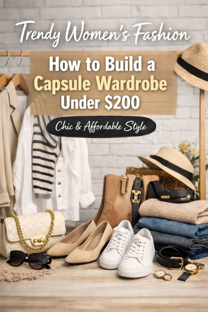 Trendy women’s fashion capsule wardrobe under $200