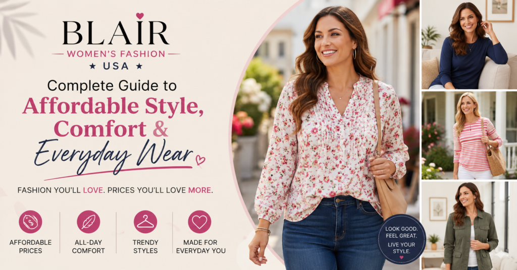 Blair Women’s Fashion USA featuring stylish women wearing comfortable and affordable everyday outfits.