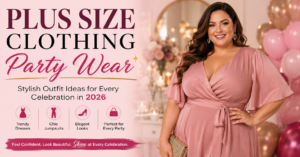 Elegant plus size clothing party wear featuring stylish dresses and trendy outfit ideas for women in 2026.