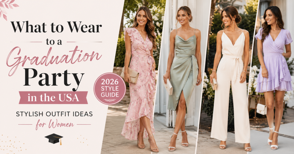 What to Wear to a Graduation Party in the USA featuring stylish graduation party outfit ideas for women in 2026.